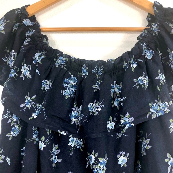 Current/Elliott The Ruffle Off-the-Shoulder Shirt - Picture 9 of 14